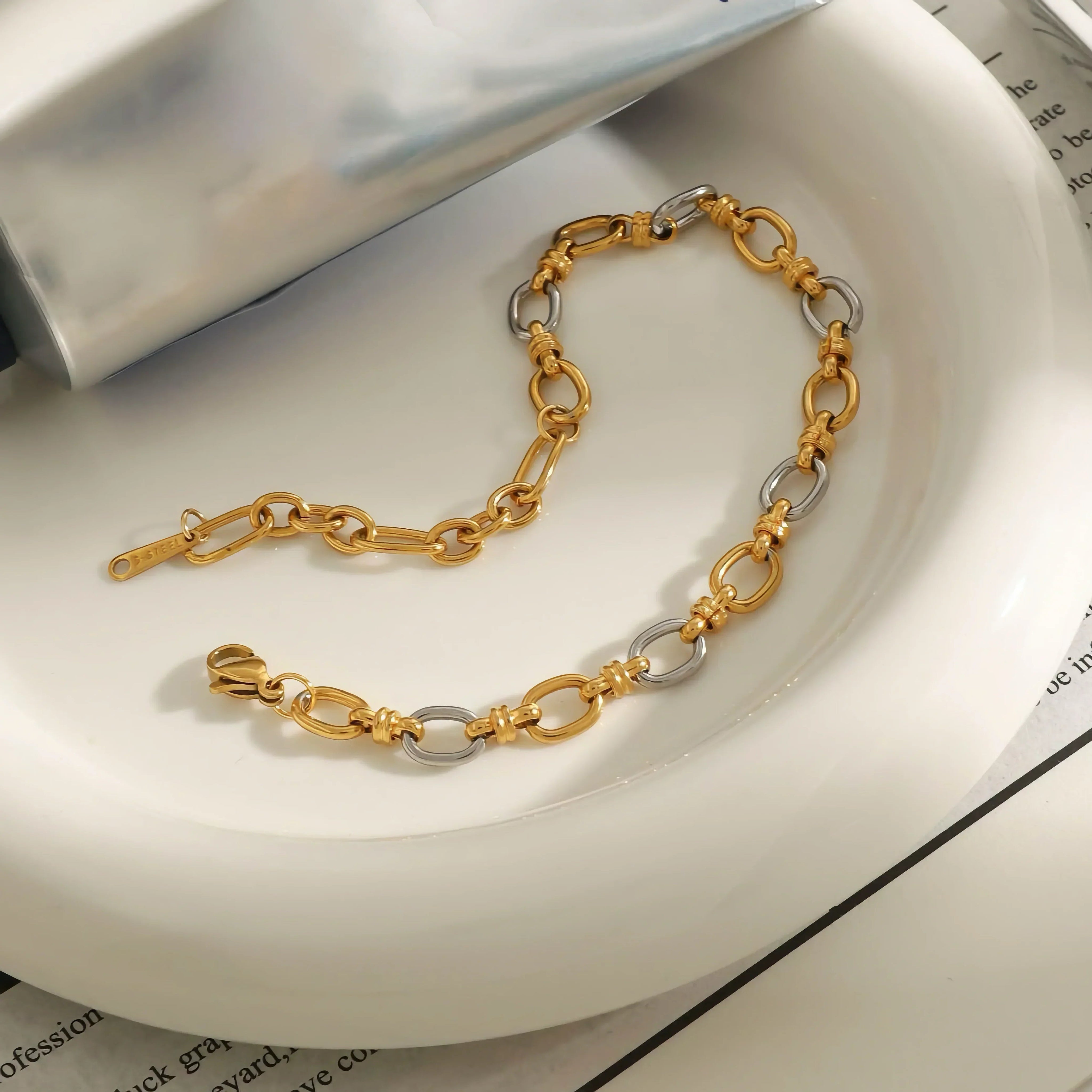 Addison Two Tone Gold Bracelet – 18K Gold Jewellery | Milvanna