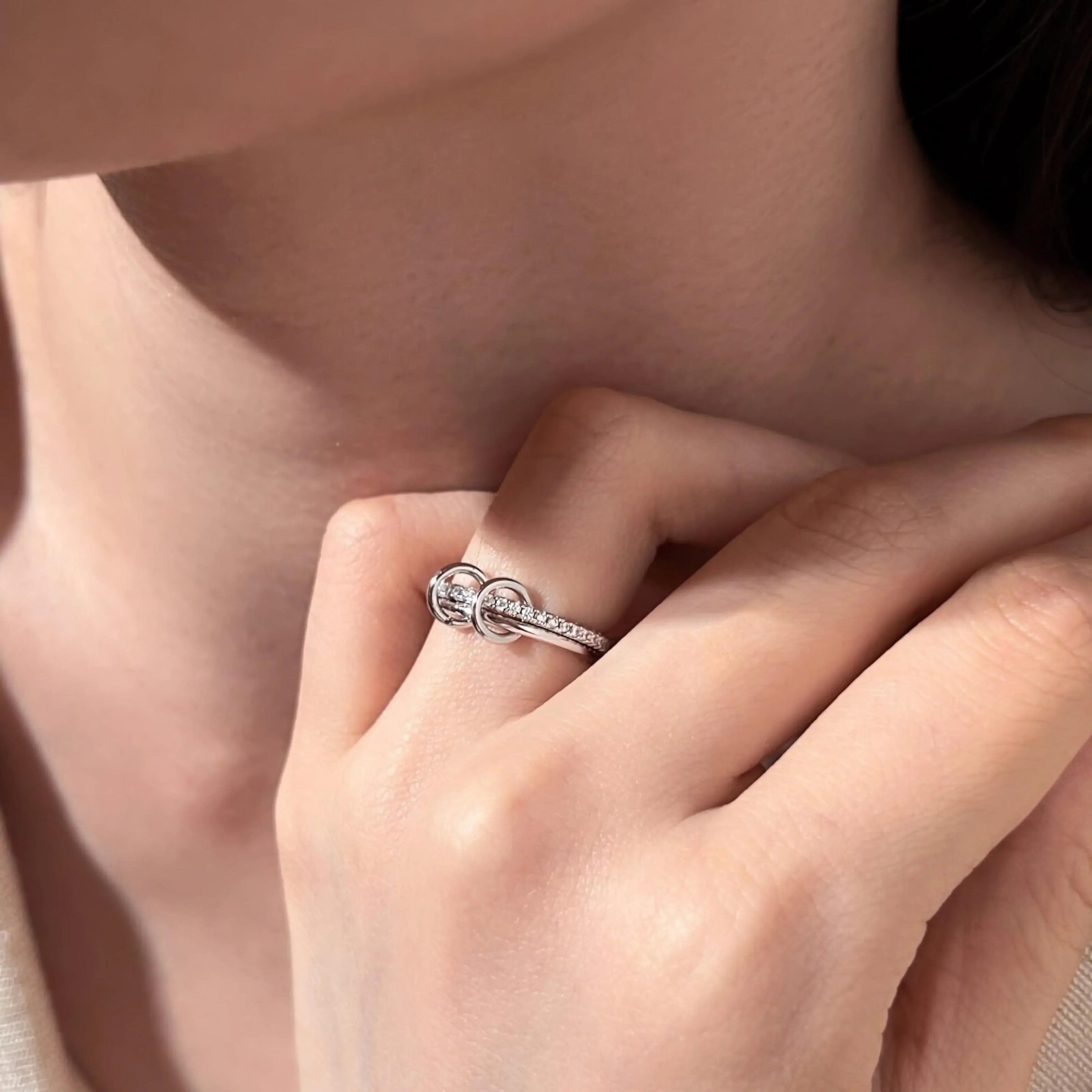 Adela Stacked Diamond Ring – 18K Gold Jewellery | Milvanna