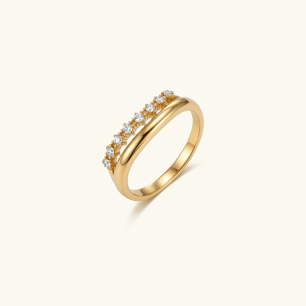 Adeline Diamond Gold Ring – 18K Gold Jewellery | Milvanna