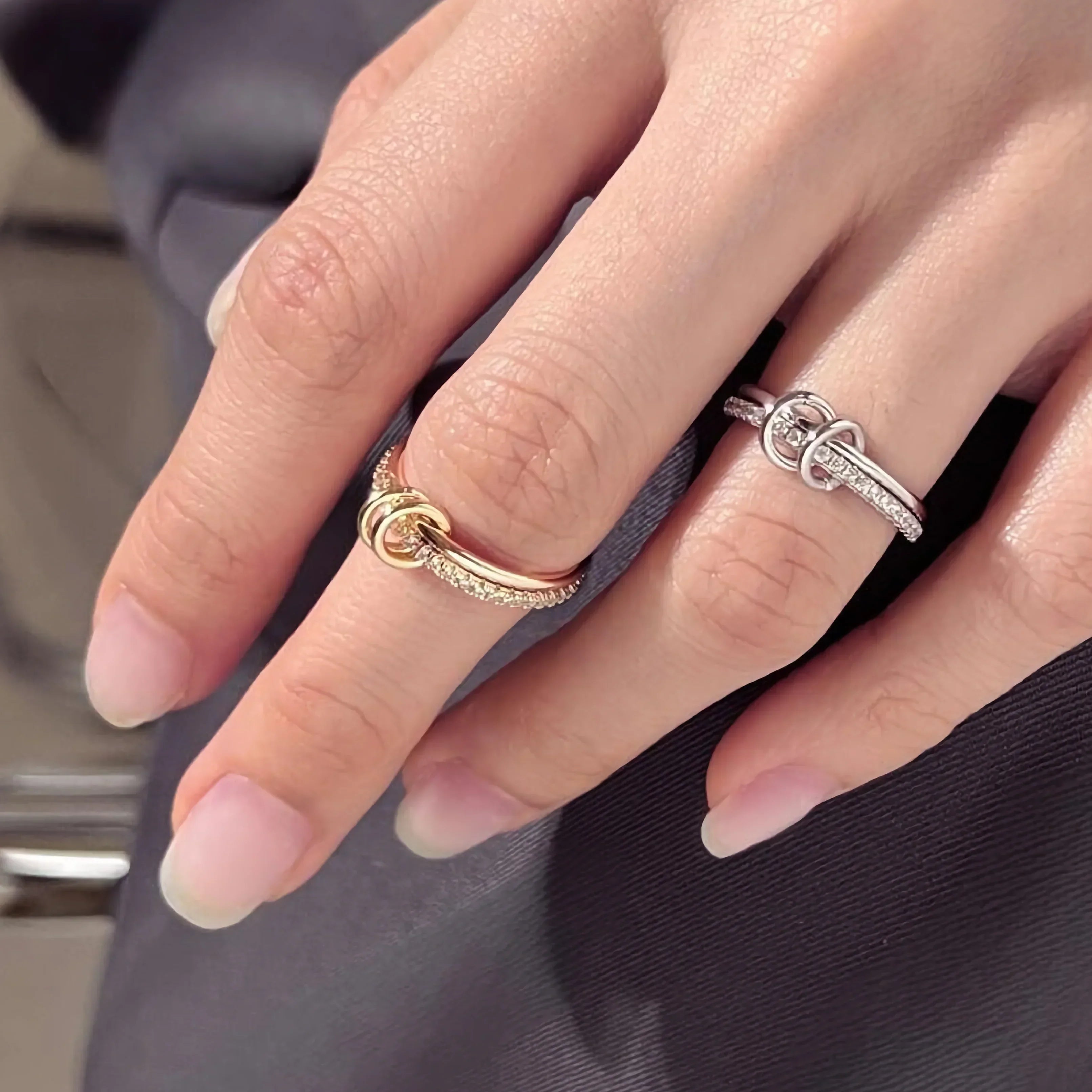 Adela Stacked Diamond Ring – 18K Gold Jewellery | Milvanna