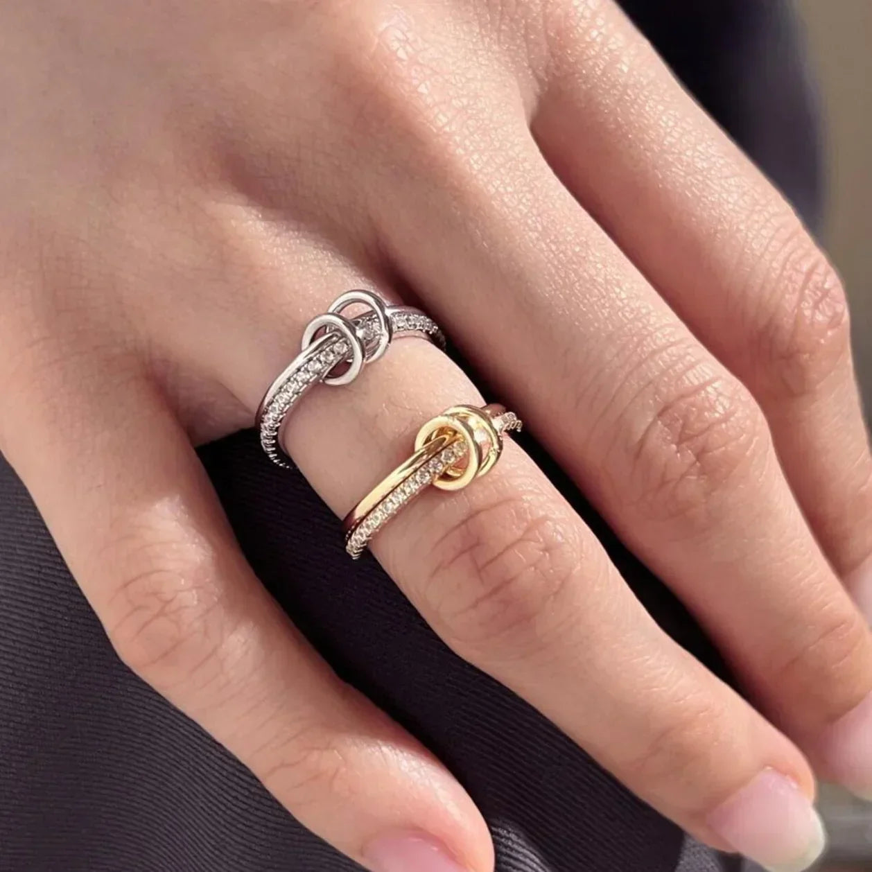 Adela Stacked Diamond Ring – 18K Gold Jewellery | Milvanna