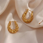Adaline Twist Hoop Earrings – 18K Gold Jewellery | Milvanna