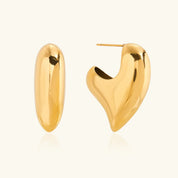 Aimee Chunky Heart Gold Earrings – 18K Gold Jewellery | Milvanna