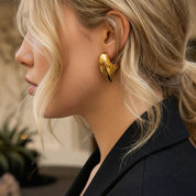 Aimee Chunky Heart Gold Earrings – 18K Gold Jewellery | Milvanna