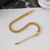 Avelie Mesh Chain Gold Anklet – 18K Gold Jewellery | Milvanna