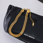 Avelie Mesh Chain Gold Anklet – 18K Gold Jewellery | Milvanna