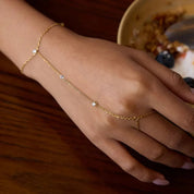 Cressida Diamond Hand Chain – 18K Gold Jewellery | Milvanna