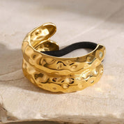 Double Hammered Arch Pony Cuff – 18K Gold Jewellery | Milvanna