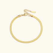 Gia Gold Herringbone Anklet – 18K Gold Jewellery | Milvanna