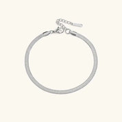 Gia Gold Herringbone Anklet – 18K Gold Jewellery | Milvanna