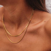 Haven Layered Gold Necklace – 18K PVD Gold Two-Strand Chain – 18K Gold Jewellery | Milvanna