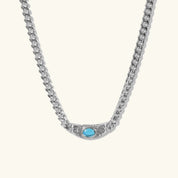 Elysian Herringbone Necklace – 18K Gold Gemstone Pendant – 18K Gold Jewellery | Milvanna