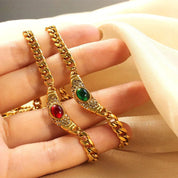 Elysian Herringbone Necklace – 18K Gold Gemstone Pendant – 18K Gold Jewellery | Milvanna