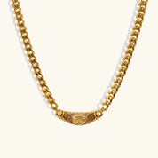 Elysian Herringbone Necklace – 18K Gold Gemstone Pendant – 18K Gold Jewellery | Milvanna