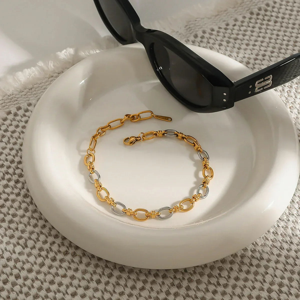 Addison Two Tone Gold Bracelet – 18K Gold Jewellery | Milvanna