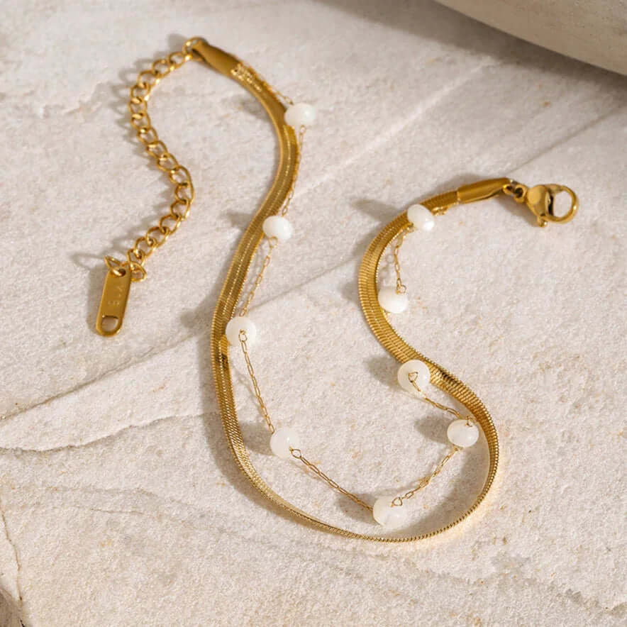 Pearla Freshwater Pearl Anklet – 18K Gold Jewellery | Milvanna