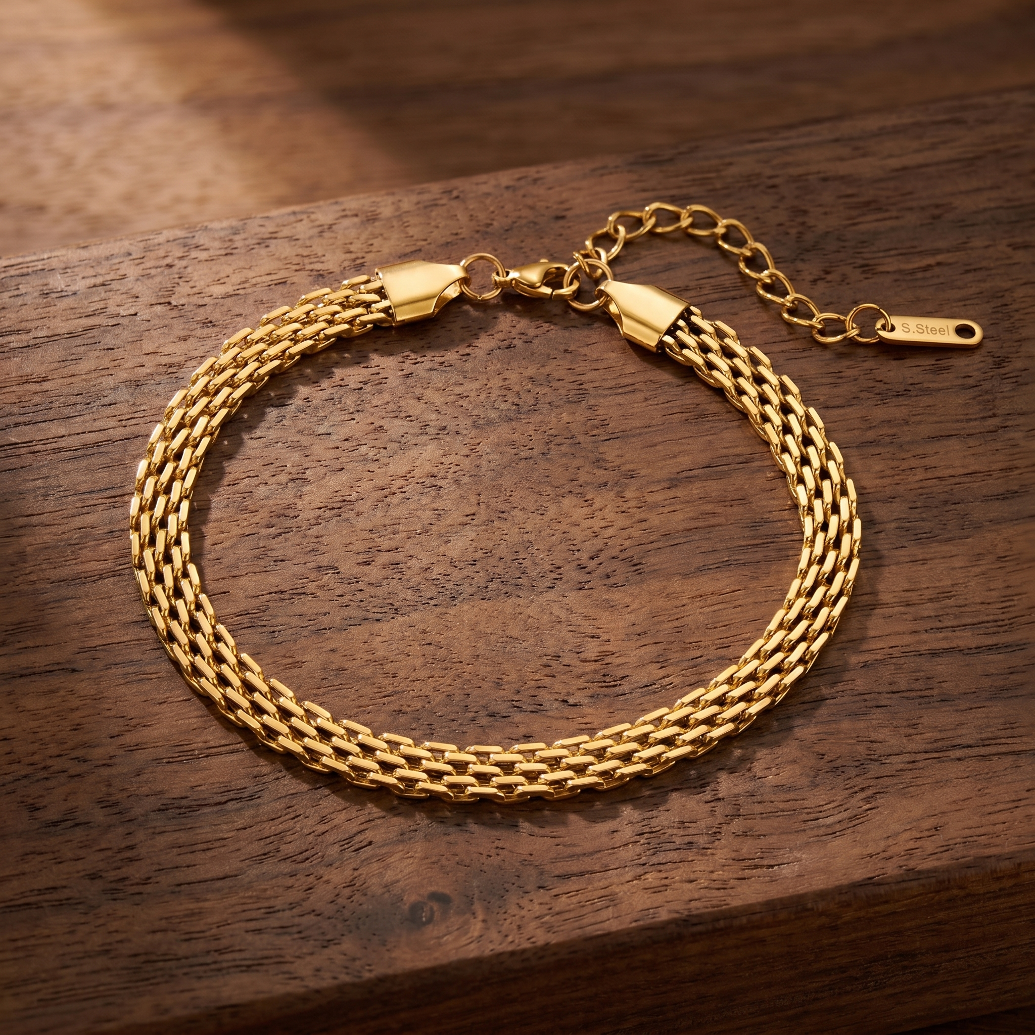 Milvanna-Avelie Mesh Chain Gold Anklet