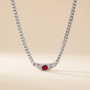 Milvanna-Elysian Herringbone Necklace – 18K Gold Gemstone Pendant