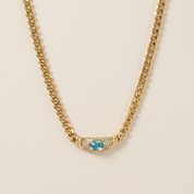 Milvanna-Elysian Herringbone Necklace – 18K Gold Gemstone Pendant