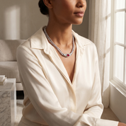 Milvanna-Elysian Herringbone Necklace – 18K Gold Gemstone Pendant