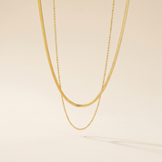 Milvanna-Haven Layered Gold Necklace – 18K PVD Gold Two-Strand Chain
