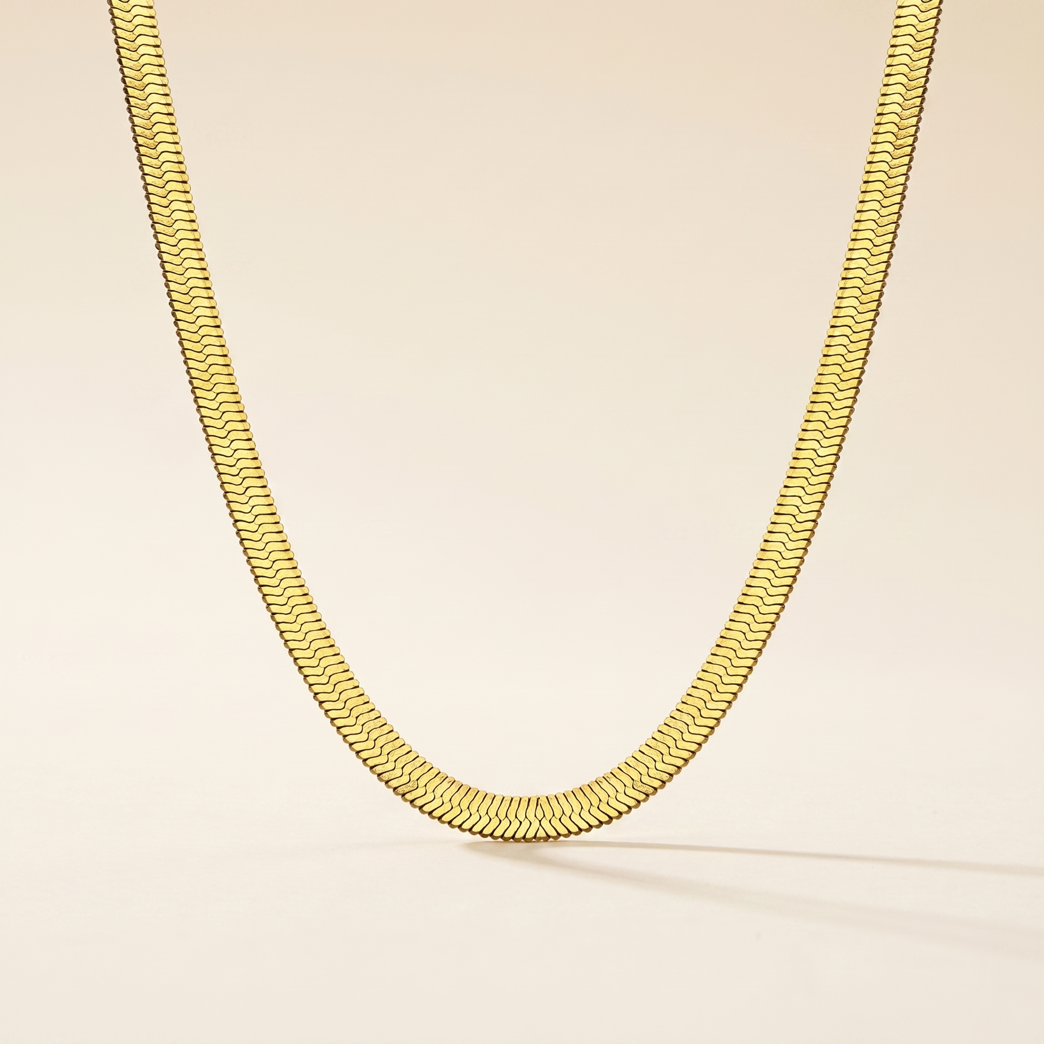 Milvanna-Elysian Gold Herringbone Chain Necklace – Waterproof 18K PVD