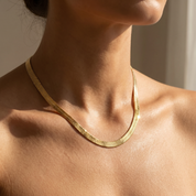 Milvanna-Elysian Gold Herringbone Chain Necklace – Waterproof 18K PVD