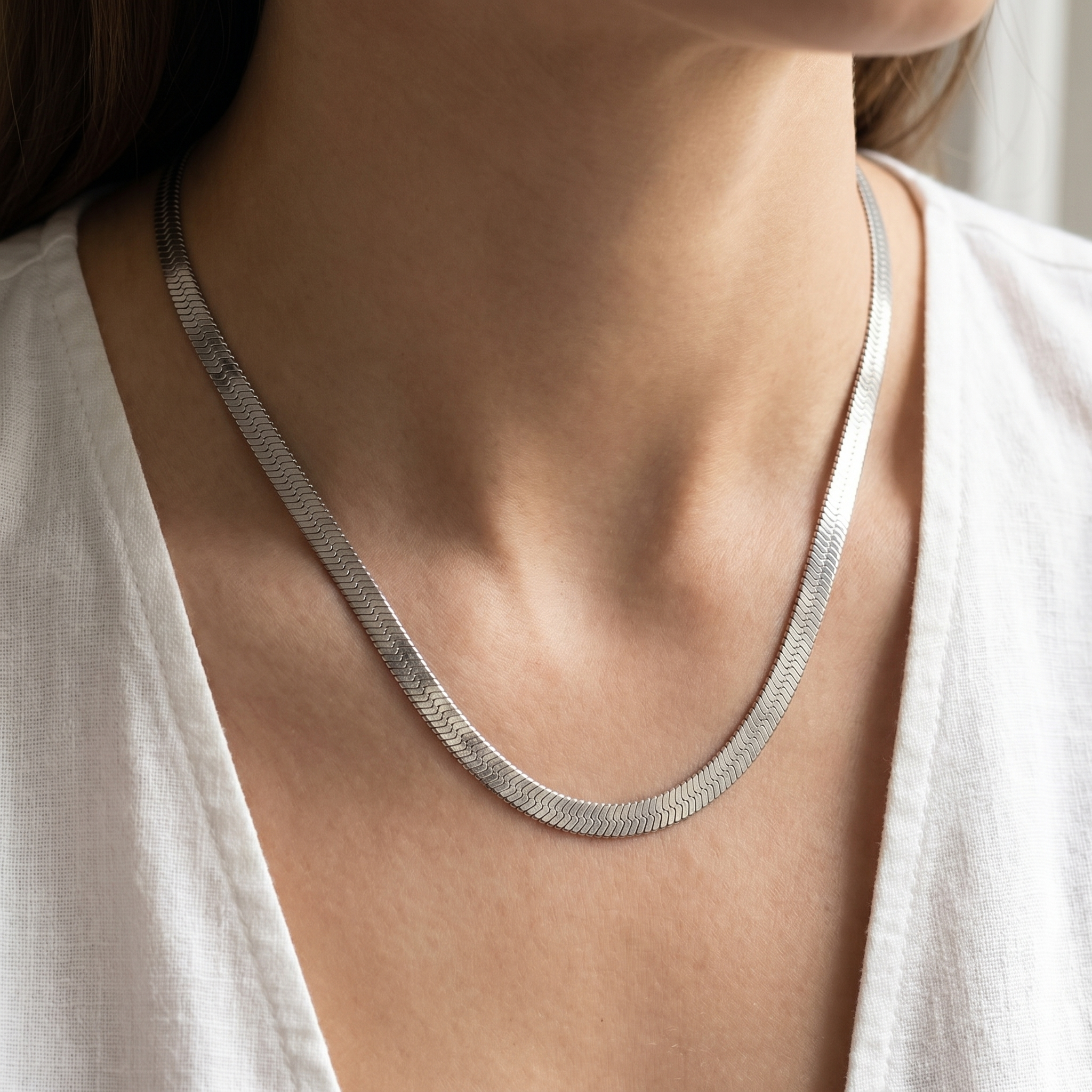 Milvanna-Elysian Gold Herringbone Chain Necklace – Waterproof 18K PVD