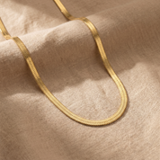 Milvanna-Elysian Gold Herringbone Chain Necklace – Waterproof 18K PVD