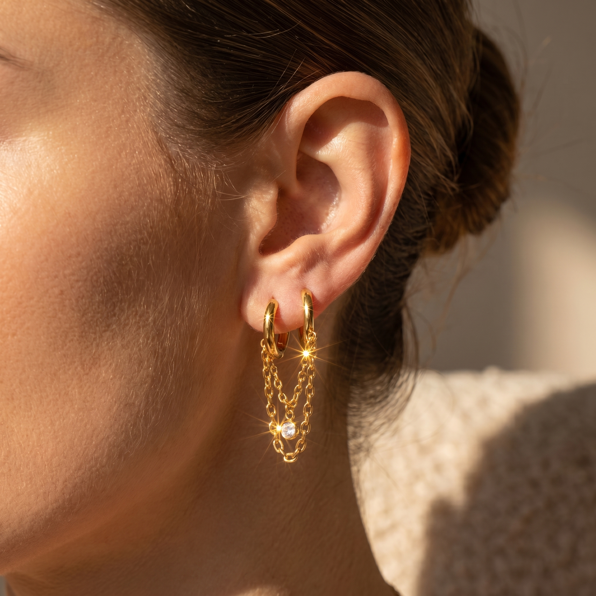 Milvanna-Adore Diamond Drop Hoops
