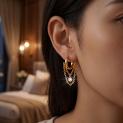 Milvanna-Adore Diamond Drop Hoops