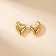 Milvanna-Aimee Chunky Heart Gold Earrings