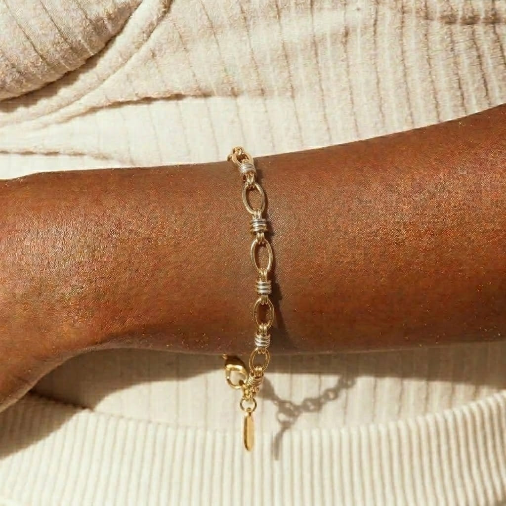 Addison Two Tone Gold Bracelet – 18K Gold Jewellery | Milvanna